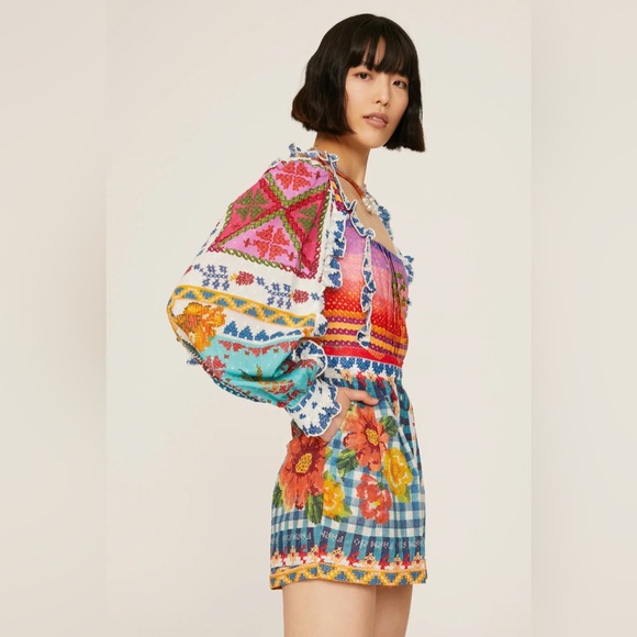 $230 FARM Rio Summer Vibe Romper Size Small - Picture 2 of 15